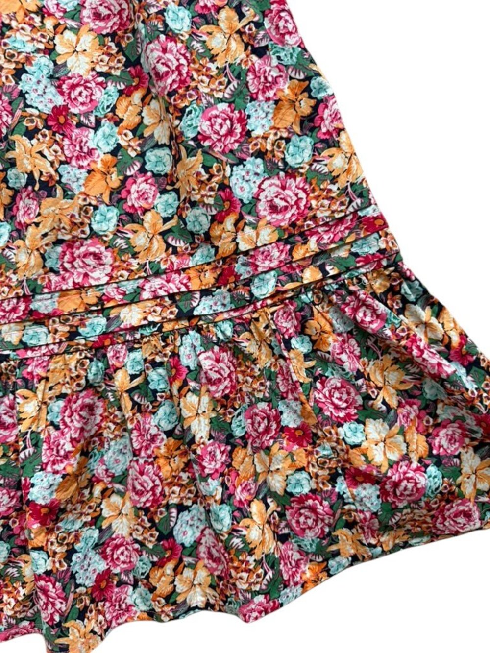 Anthropologie Maeve Floral Mini Dress XS Puff Sleeve Cotton Boho. - Picture 5 of 10